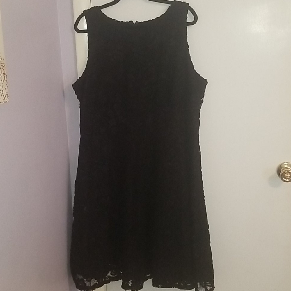 Black Dress with Lace Overlay Size 18W
